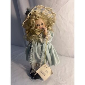 Marie Osmond Miracle Children Marilyn Dress Up Porcelain Doll with Stand C11251